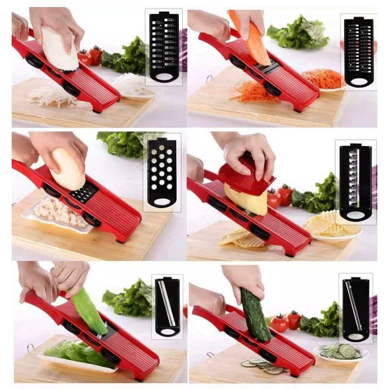 High Quality 10 In 1 Mandoline Slicer Vegetable Grater, Cutter with Stainless Steel Blades - UMart786