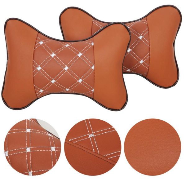 2pcs Car Neck Pillow Soft Breathable Cushion Headrest Pillow Pad(random color )