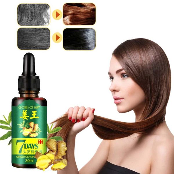 7 Day Ginger Germinal Oil Hair Nutrient Solution Hair Growth Essence Liquid Fast Natural Hair Loss Treatment Hair Care (30ml)