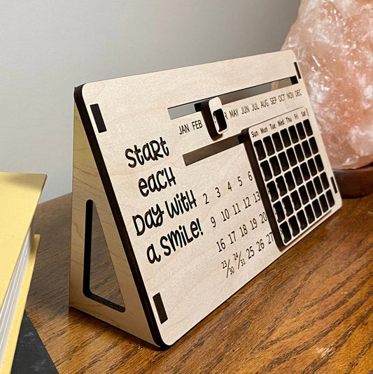 Desktop 5×12 inch size wooden calendar