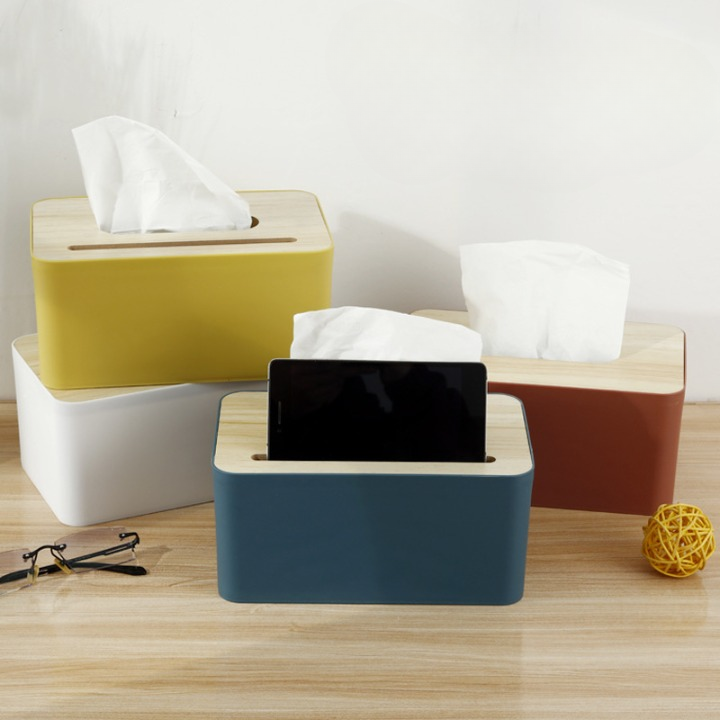 Tissue Box Holder With Phone Stand Slot Design - UMart786