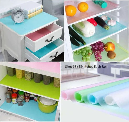 Refrigerator Mats Shelf Liners, Plastic Refrigerator Liners Washable Can Be Cut Waterproof Refrigerator Pads Fridge Mats Drawer Table Placemats (Multi Colors) - UMart786