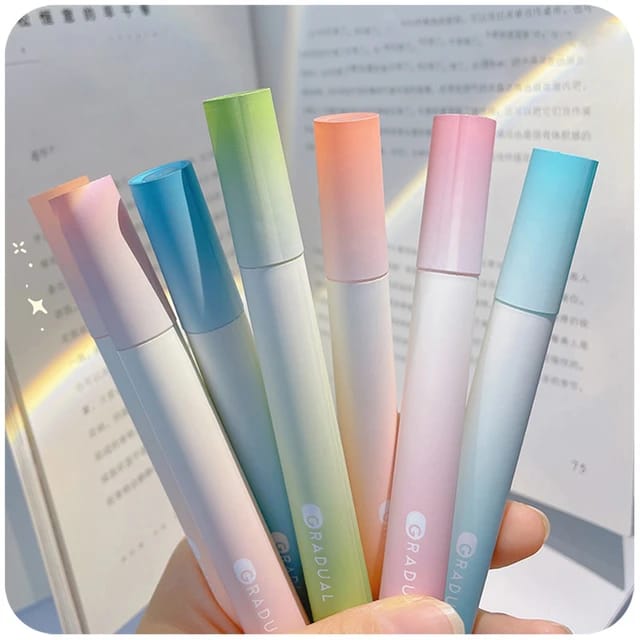 4 Pcs Cute Sunrise Gradual Marker Set [Random Color] - UMart786