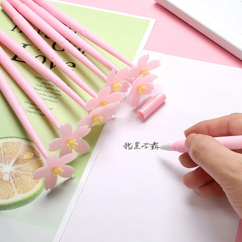 Lovely Flower shaped Gel-Pen (Random Design) - UMart786