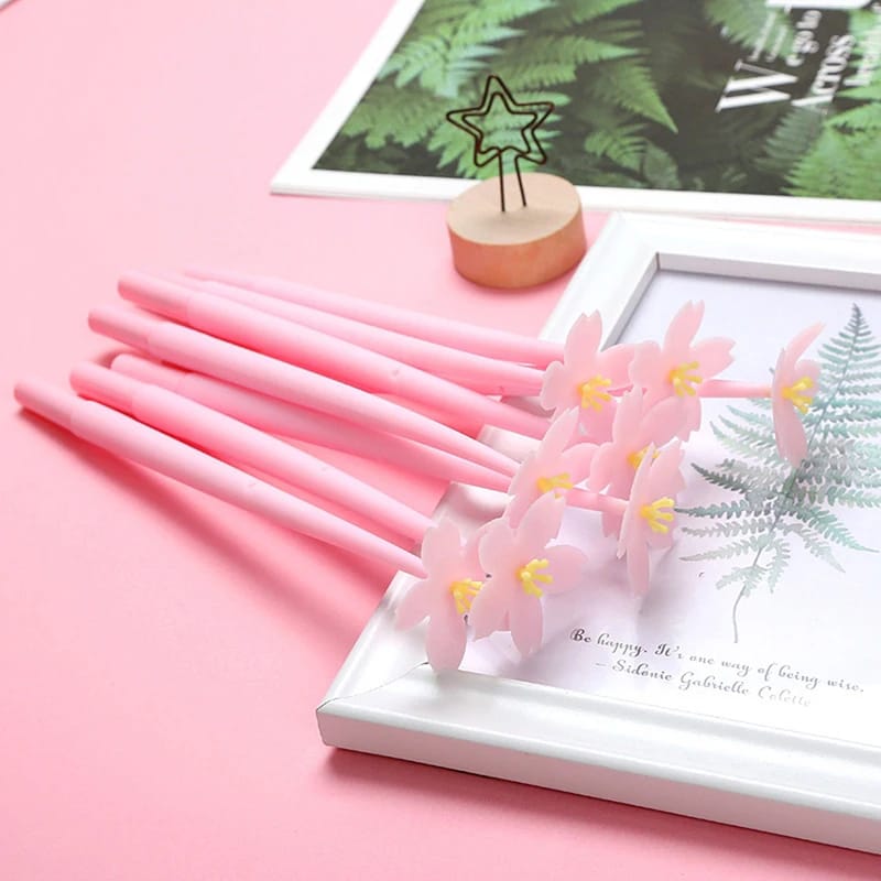 Lovely Flower shaped Gel-Pen (Random Design) - UMart786