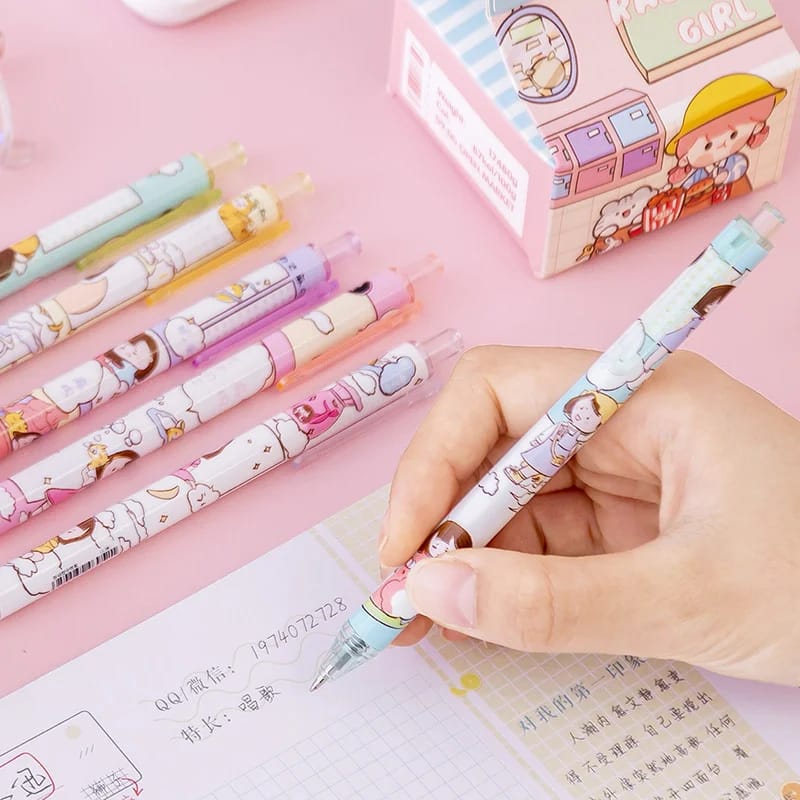 Cute Scenario Cartoon Design Gel-Pen (Random Design) - UMart786