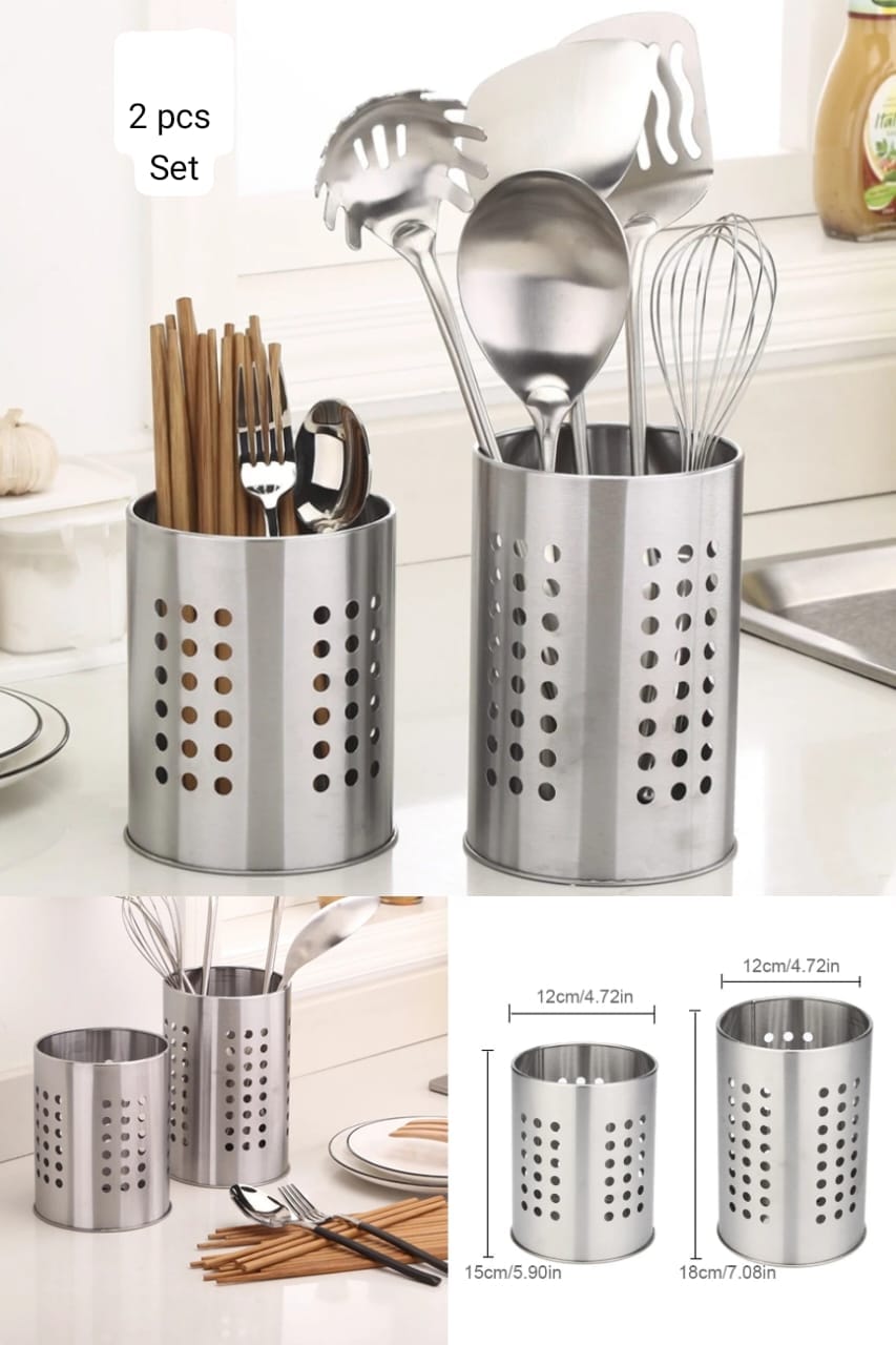 Stainless Steel Kitchen Utensils Holder & Drainer