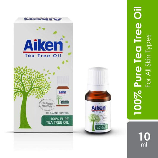 Aiken 100% Pure Tea Tree Oil (10ml)  Face Serum-Reduce Spots & Acne Pores