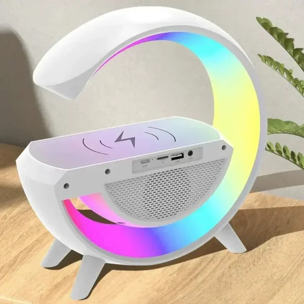 Bt- 3401 G lamp Multi-functional Bluetooth Led Lamp  and Clock Display Speaker with 15 W wireless charging