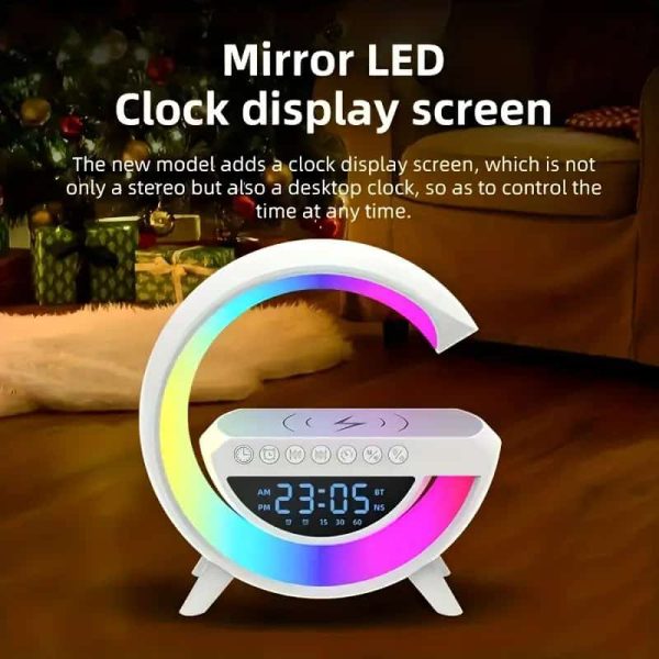 Bt- 3401 G lamp Multi-functional Bluetooth Led Lamp  and Clock Display Speaker with 15 W wireless charging