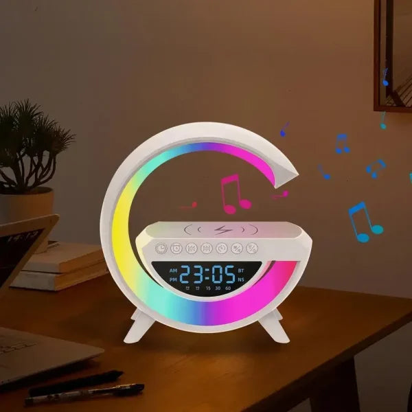 Bt- 3401 G lamp Multi-functional Bluetooth Led Lamp  and Clock Display Speaker with 15 W wireless charging