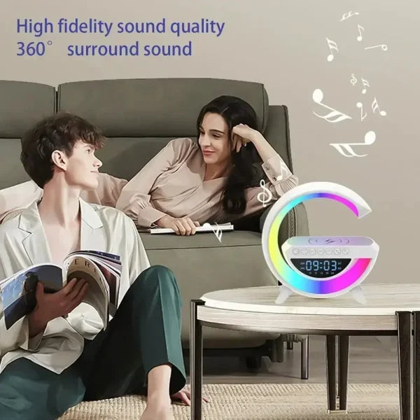 Bt- 3401 G lamp Multi-functional Bluetooth Led Lamp  and Clock Display Speaker with 15 W wireless charging