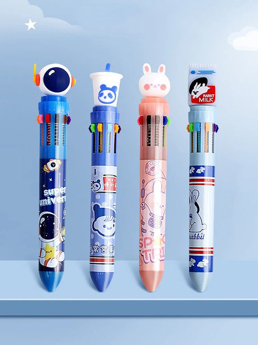 Cute Cartoon Design 10 in 1 Pen (Random design) - UMart786