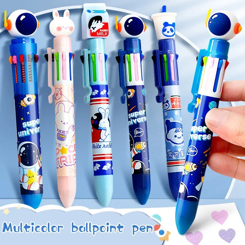 Cute Cartoon Design 10 in 1 Pen (Random design) - UMart786