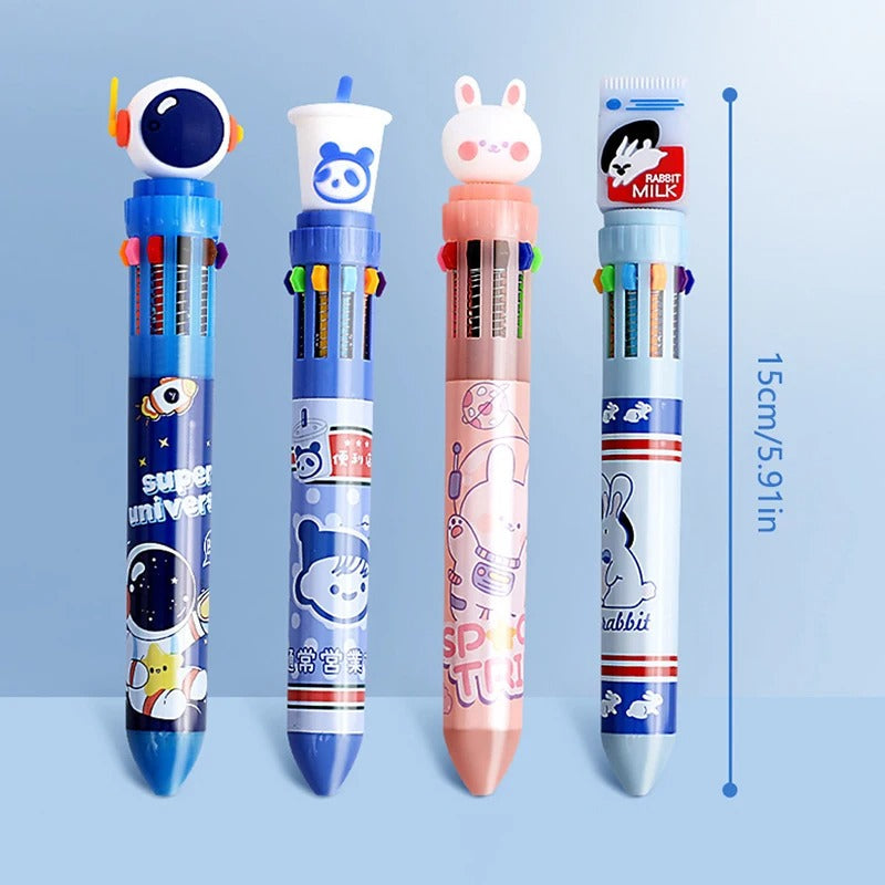 Cute Cartoon Design 10 in 1 Pen (Random design) - UMart786