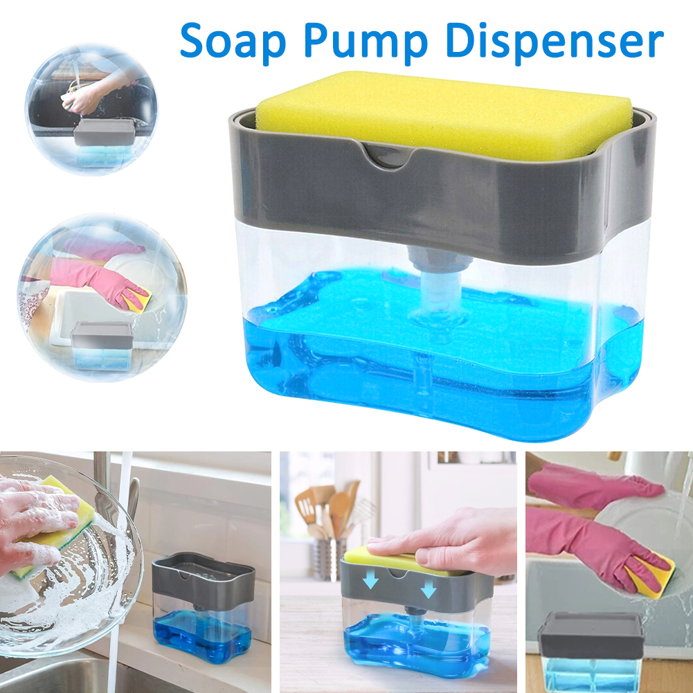 2-in-1 Pump Soap Dispenser and Sponge Caddy. - UMart786