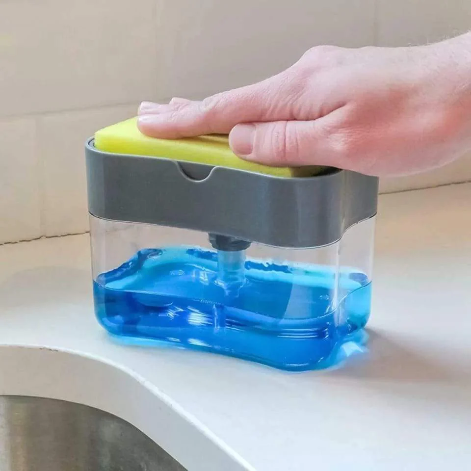 2-in-1 Pump Soap Dispenser and Sponge Caddy. - UMart786