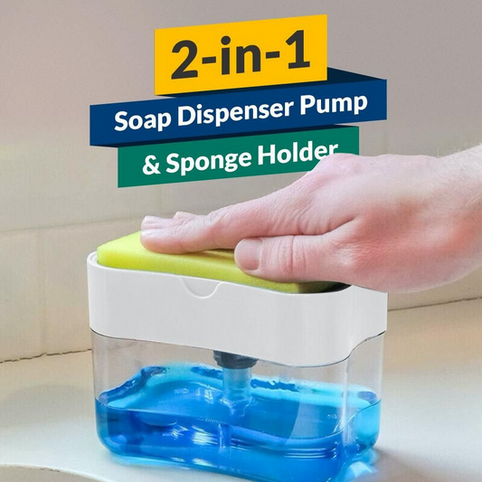 2-in-1 Pump Soap Dispenser and Sponge Caddy. - UMart786