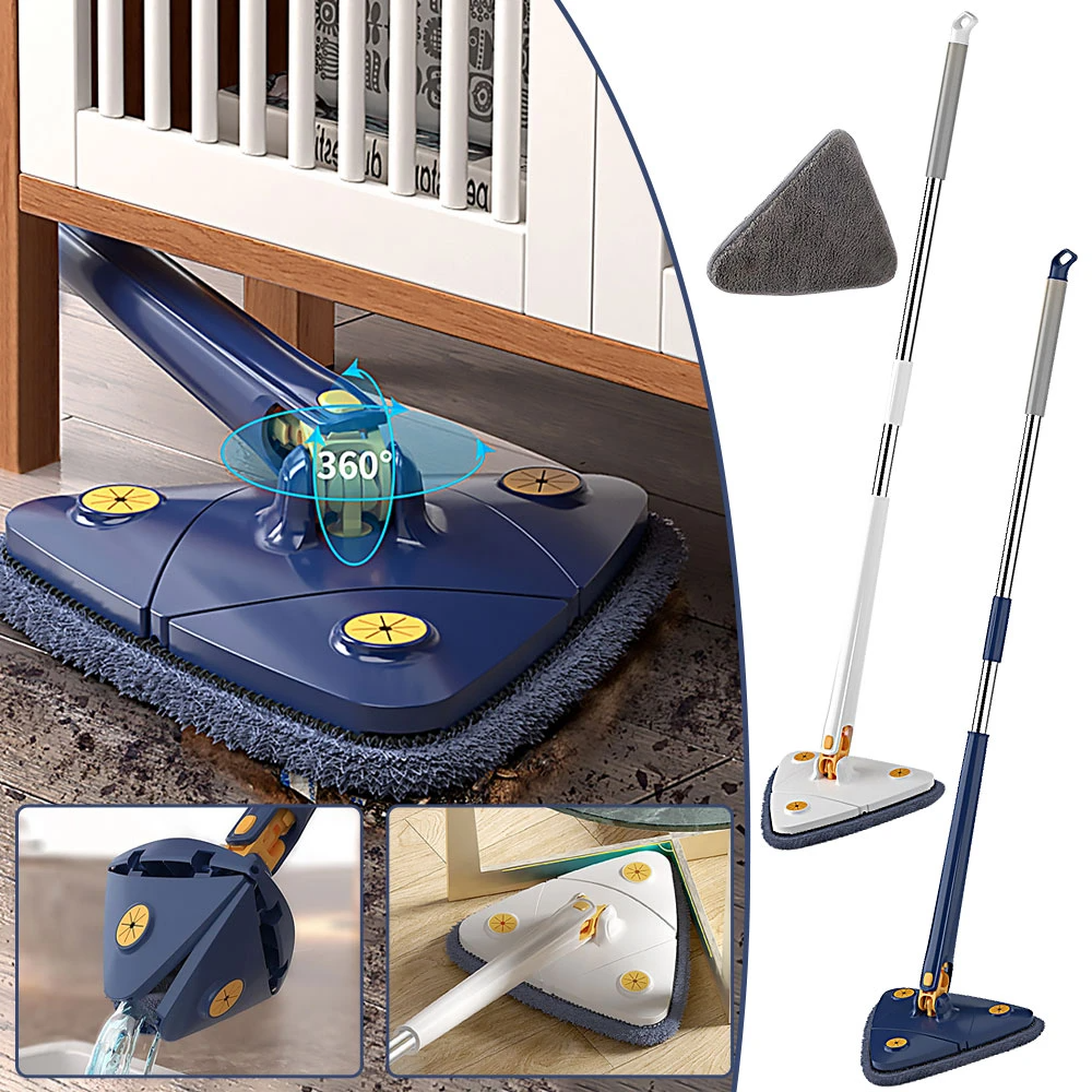 360° Rotatable Adjustable Cleaning Triangle Mop Multipurpose Cleaning Brush. - UMart786