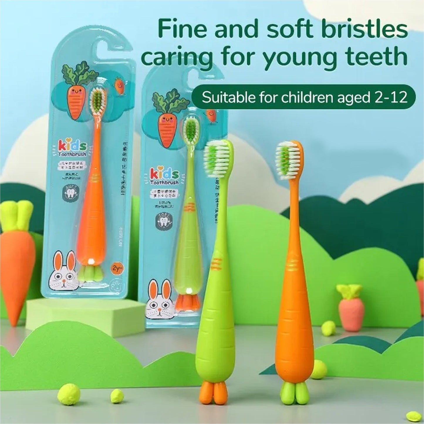 Cute Carrot Shape Kids Toothbrush