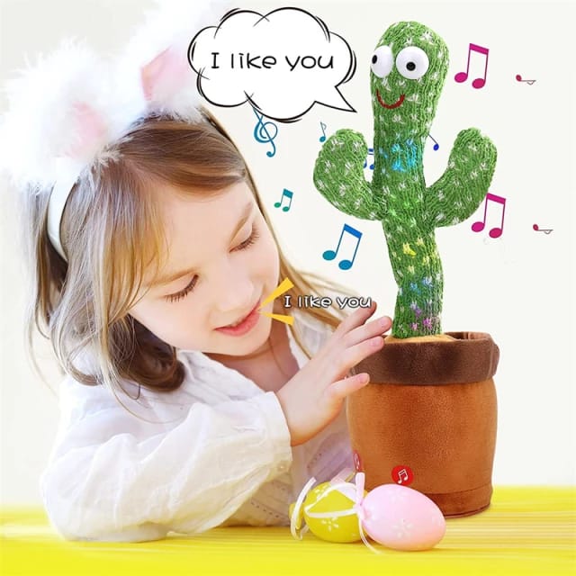 USB Charging Dancing Cactus Talking Cactus Stuffed Plush Toy Electronic Toy With Song Plush Cactus Potted Toy Early Education Toy For Kids - UMart786