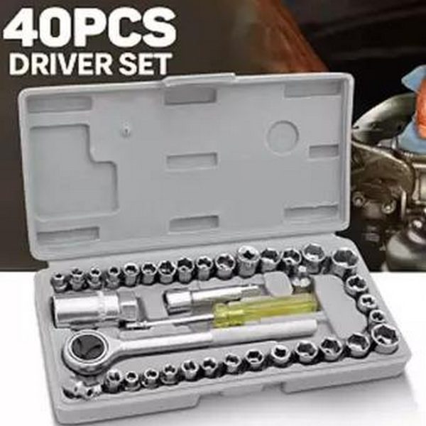 Socket Wrench Set 40 Pcs Tool Kit For Car Tool Screwdriver And Bit Ratchet Torque Quick Wrench Spanner Socket Key Hand Tool