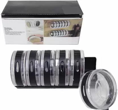 Set of 6 - Cylindrical Spice Containers Kitchen set