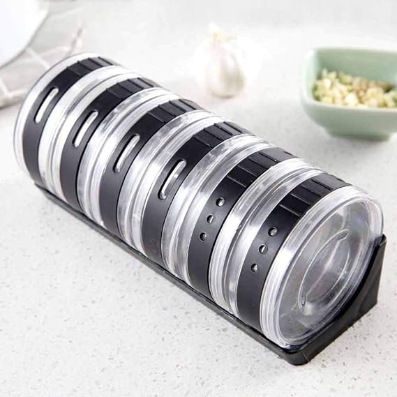 Set of 6 - Cylindrical Spice Containers Kitchen set